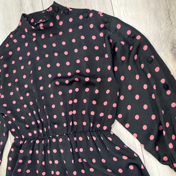 Zara basic polka dot silky button sleeve flounce/ ruffle dress ❤️ - Picture 5 of 9